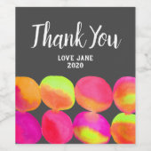 Cute waterverf art modern bedankt cadeau wijn etiket (Enkel label)