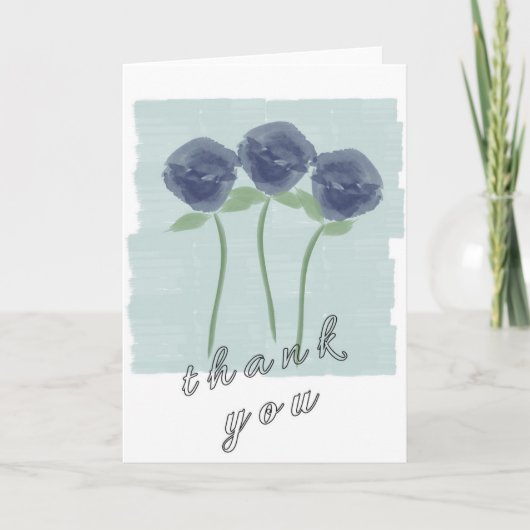 Cute Waterverf Art Rozen Hartelijk dank Bedankkaart (Voorkant)