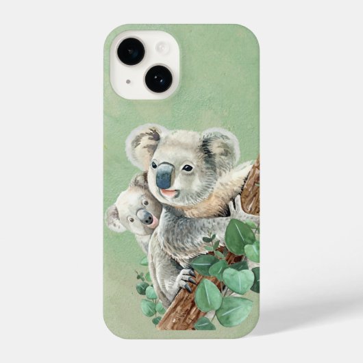 Cute Waterverf Australian Koala Beren Wildlife iPhone Hoesje (Achterkant)