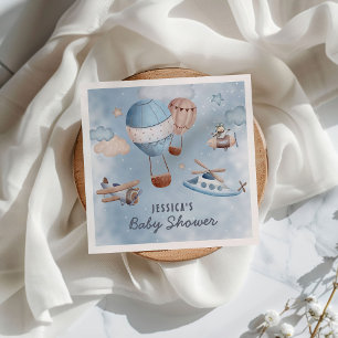 Cute Waterverf Aviation Blue Boy Baby shower Servet