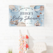 Cute Waterverf Aviation Blue Boy Baby shower Spandoek (Insitu)