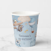 Cute Waterverf Aviation Boy Birthday Papieren Bekers (Voorkant)