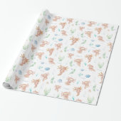 Cute Waterverf Axolotl Birthday Party Cadeaupapier (Uitgerold)