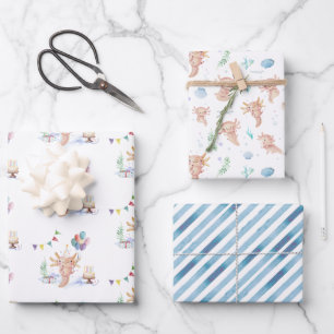 Cute Waterverf Axolotl Birthday Party Inpakpapier Vel