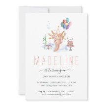 Cute Waterverf Axolotl Birthday Party Invitation