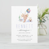 Cute Waterverf Axolotl Birthday Party Kaart (Staand voorkant)