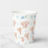 Cute Waterverf Axolotl Birthday Party Paper Cups Papieren Bekers (Rechts)