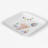 Cute Waterverf Axolotl Birthday Party Papieren Bordje (Gebogen)