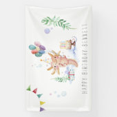 Cute Waterverf Axolotl Birthday Party Welkom Spandoek (Verticaal)