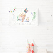 Cute Waterverf Axolotl Birthday Party Welkom Spandoek (Insitu)