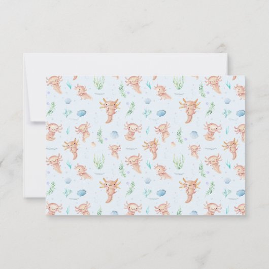 Cute Waterverf Axolotl Hartelijk dank Bedankkaart (Achterkant)