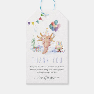 Cute Waterverf Axolotl - Hartelijk dank voor tag Cadeaulabel