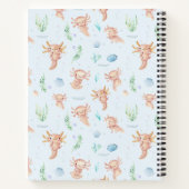Cute Waterverf Axolotl Pattern Monogram Notitieboek (Achterkant)