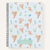 Cute Waterverf Axolotl Pattern Monogram Notitieboek (Voorkant)