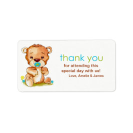 Cute Waterverf Baby Beer Boy Dank u Etiket