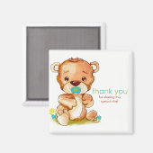 Cute Waterverf Baby Beer Boy Dank u Magneet (Voorkant / Achterkant)