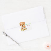 Cute Waterverf Baby Beer Boy Dank u Vierkante Sticker (Envelop)
