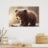 Cute waterverf baby beer cub poster (Keuken)