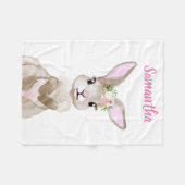 Cute Waterverf Baby Bunny Personalized Fleece Deken (Voorkant (Horizontaal))