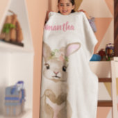 Cute Waterverf Baby Bunny Personalized Fleece Deken