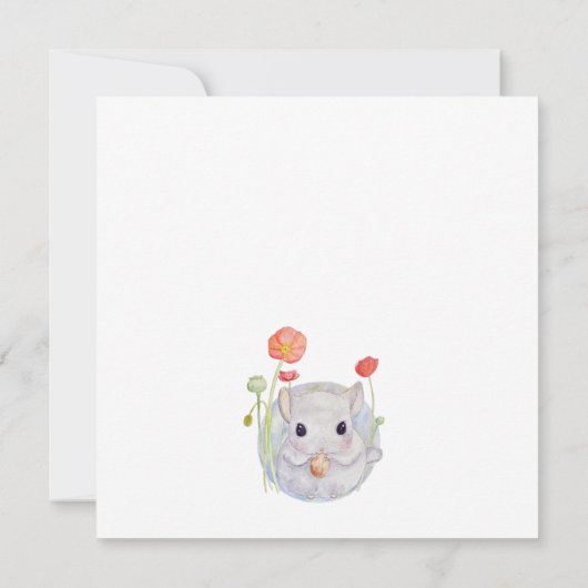 Cute Waterverf Baby Chinchilla verjaardag Kaart (Achterkant)