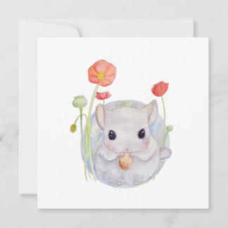 Cute Waterverf Baby Chinchilla verjaardag Kaart