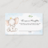 Cute Waterverf Baby Elephant Blue Diaper Raffle Informatiekaartje (Voorkant)