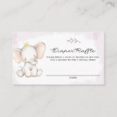 Cute Waterverf Baby Elephant Girl Diaper Raffle Informatiekaartje (Voorkant)
