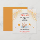 Cute Waterverf Baby konijn 1e verjaardag Kaart (Voorkant / Achterkant)