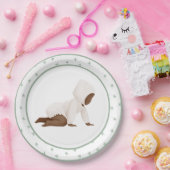 Cute Waterverf Baby kruipend Baby shower Papieren Bordje (Feest)