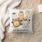 Cute Waterverf Baby Safari Animals Boy Nursery Kussen (Deken)