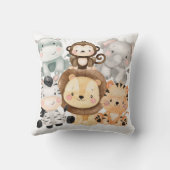Cute Waterverf Baby Safari Animals Boy Nursery Kussen (Achterkant)
