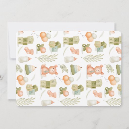 Cute Waterverf Baby Toys Baby shower Kaart (Achterkant)