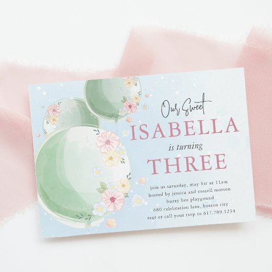 Cute Waterverf ballon kinderen Birthday Kaart