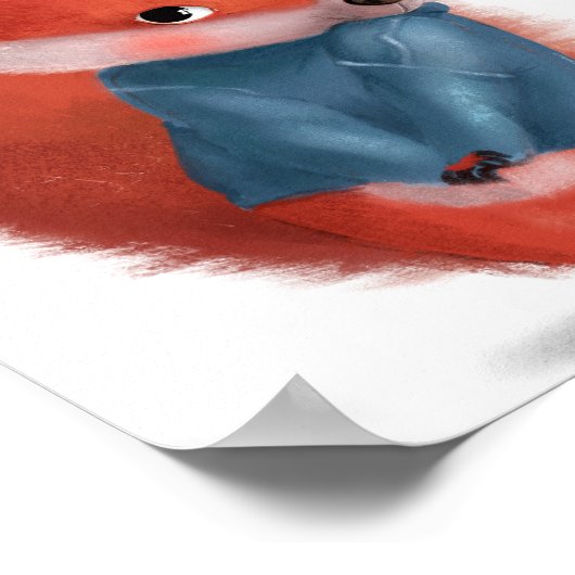 Cute Waterverf Bashful Fox | Fox Wall Print (Hoek)