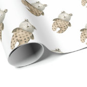 Cute Waterverf Beer Boho Baby shower Cadeaupapier (Rol Hoek)