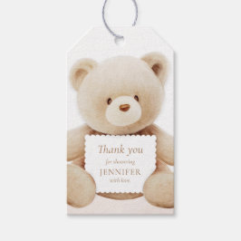 Cute Waterverf Beer Hartelijk dank Cadeaulabel