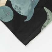 Cute Waterverf Black Dinosaur Pattern Fleece Deken (Hoek)