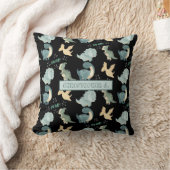 Cute Waterverf Black Dinosaur Pattern Kussen (Deken)