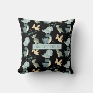 Cute Waterverf Black Dinosaur Pattern Kussen