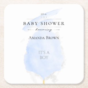 Cute Waterverf Blue Cotton Snoep Baby shower Kartonnen Onderzetters