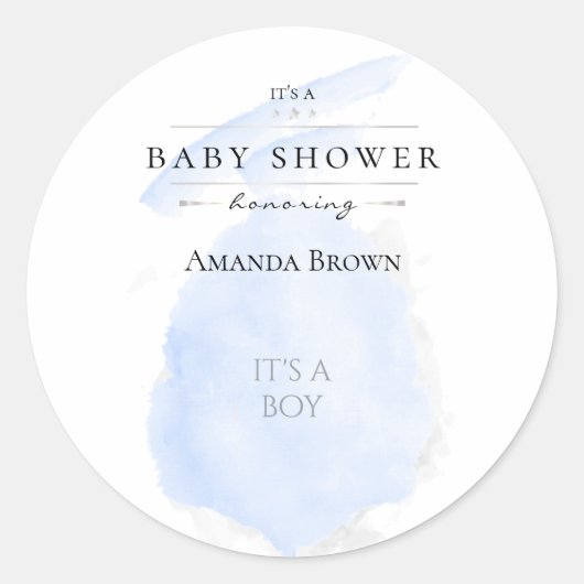 Cute Waterverf Blue Cotton Snoep Baby shower Ronde Sticker (Voorkant)