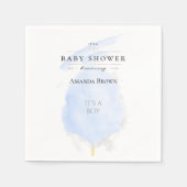 Cute Waterverf Blue Cotton Snoep Baby shower Servet (Voorkant)