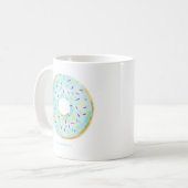 Cute Waterverf Blue Donut Sprinkles Personalized Koffiemok (Voorkant links)