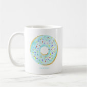 Cute Waterverf Blue Donut Sprinkles Personalized Koffiemok (Links)