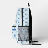 Cute Waterverf Blue Floral Pattern Bedrukte Rugzak (Rechts)