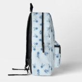 Cute Waterverf Blue Floral Pattern Bedrukte Rugzak (Links)