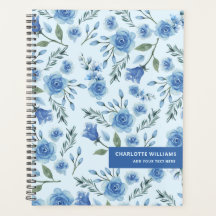 Cute Waterverf Blue Floral Pattern