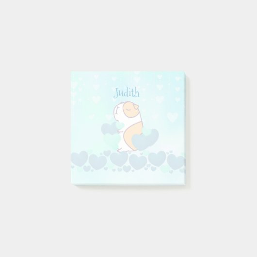 Cute Waterverf Blue Name School Post-it® Notes (Voorkant)