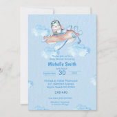 Cute Waterverf Blue Penguin Pilot Kaart (Voorkant)